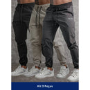Kit com 3 Calças Jogger Tactel Void com Elastano